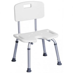 Chaise de douche avec découpe
